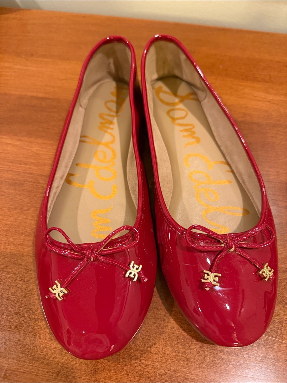 Sam Edelman Red Patent Bow Ballet Flats